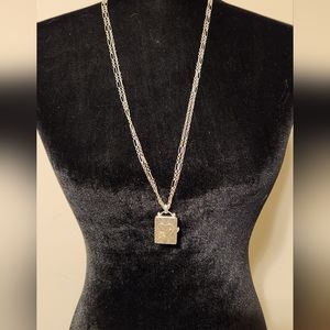 Brighton Silver toned Locket Watch. Untested  Double chains 2 chain extenders